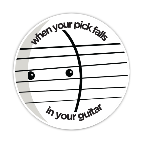 dropping pick in guitar laptop sticker