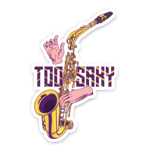 saxophone laptop sticker