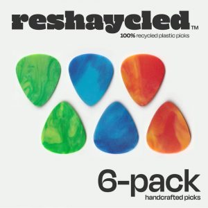 reshaycled 100% recycled plastic guitar picks 6-pack handcrafted picks