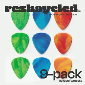 reshaycled 100% recycled plastic guitar picks 9-pack handcrafted picks